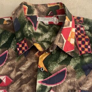 EXPRESSIONS SS All Cotton Multi Colored Camp Shirt